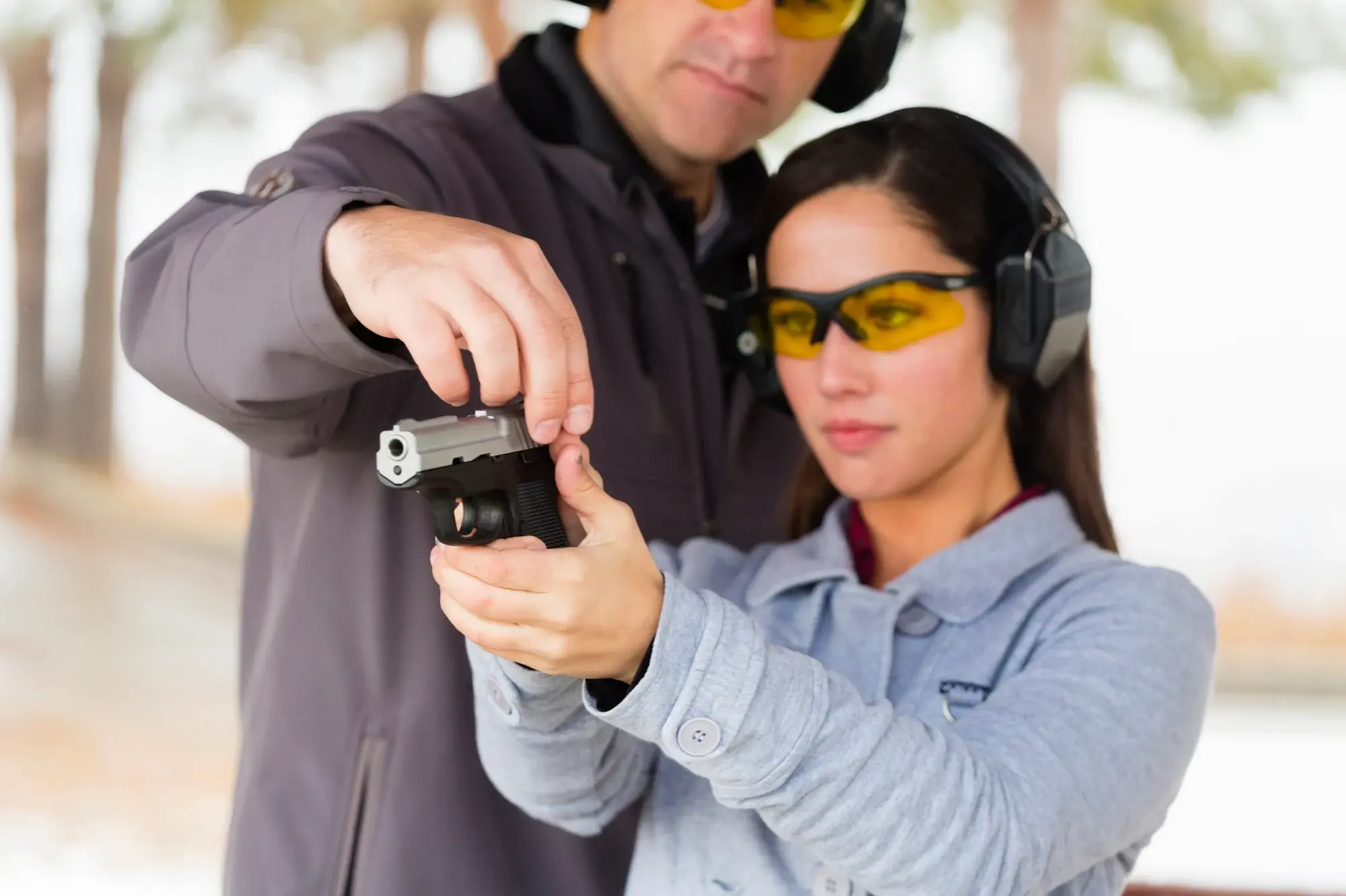 A participant in a concealed carry permit class in White Plains, NY.